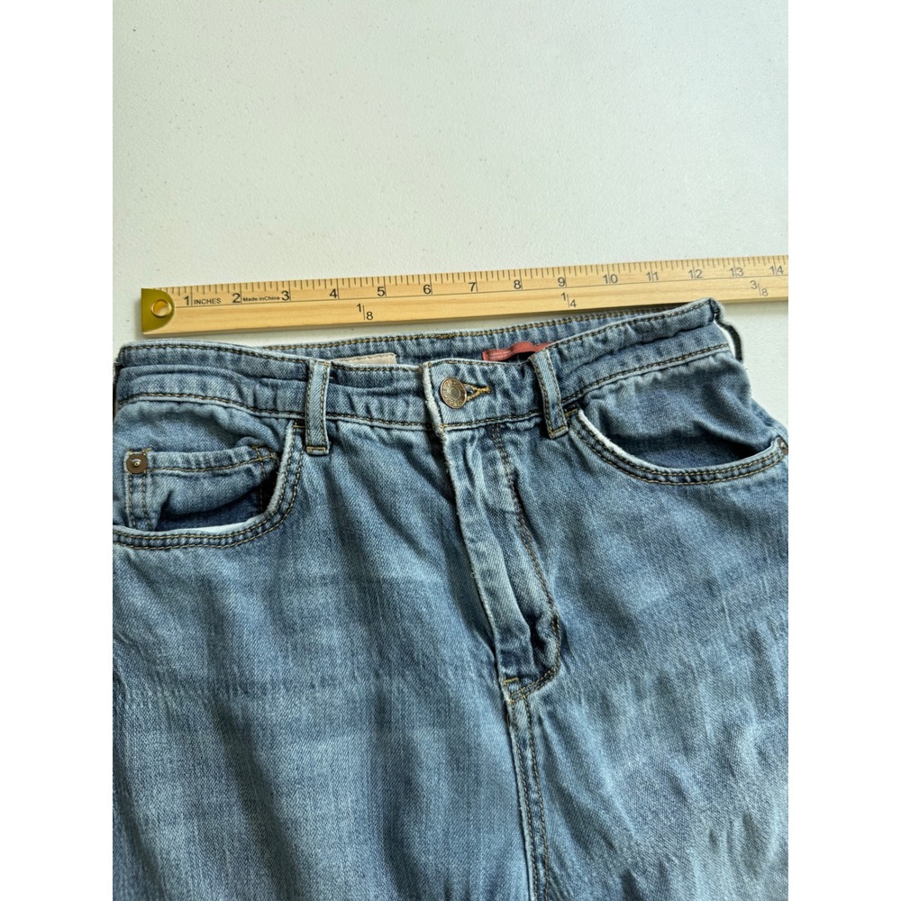 Pilcro Anthropologie Womens 26 Wide Leg Barrel Jeans High Rise Light Wash Crop - Picture 11 of 16